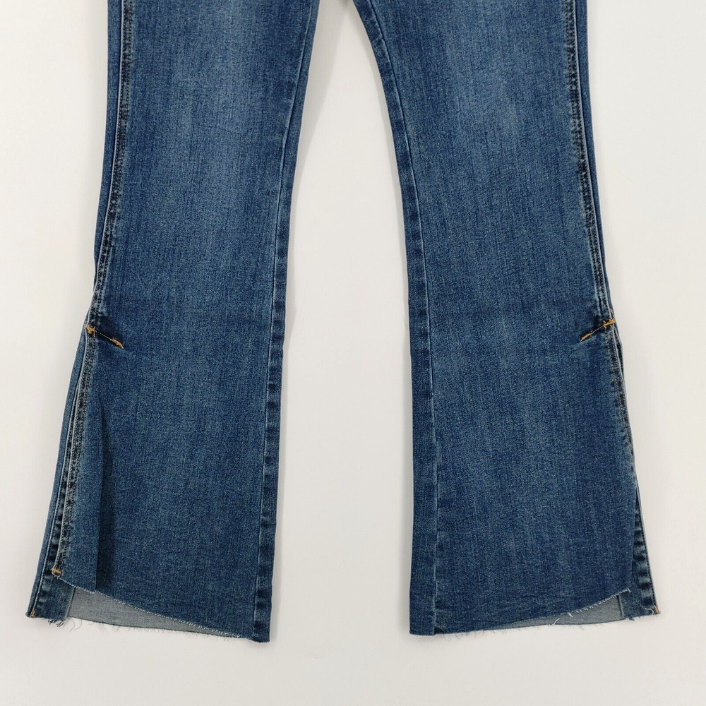 Urban Revivo ASOS Split Hem Flare Jeans NWT Blue High Rise Bootcut Size 4 - Picture 6 of 16